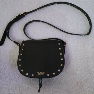 Victoria's Secret Black Small Saddle Purse